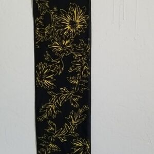 Vintage Black and Yellow Floral Scarf